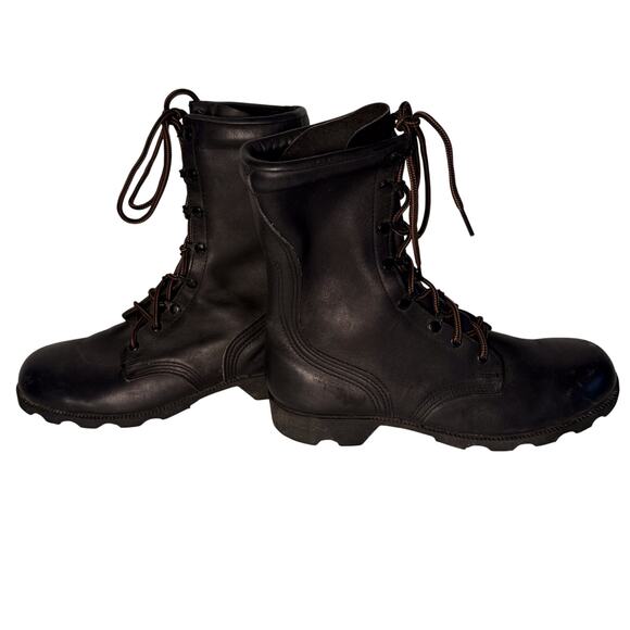 VTG 90s Ro Search Military Combat Boots Mens 8.5 W Black Leather Steel Toe - Picture 4 of 8
